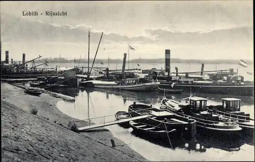 Ak Lobith Rijnwaarden Gelderland, Rhein, Schiffe