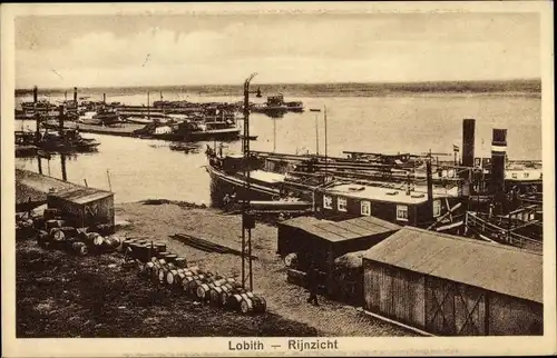 Ak Lobith Rijnwaarden Gelderland, Rhein, Schiffe