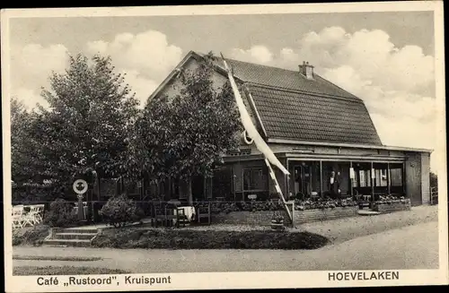 Ak Hoevelaken Gelderland Niederlande, Café Rustoord, Kreuzung