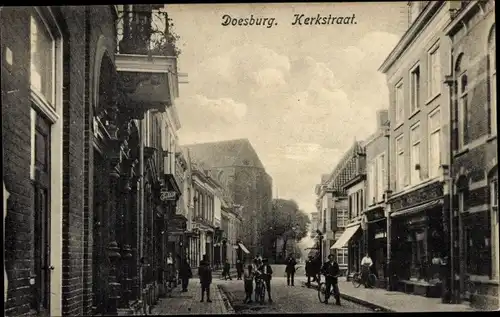 Ak Doesburg Gelderland Niederlande, Kerkstraat, Geschäfte