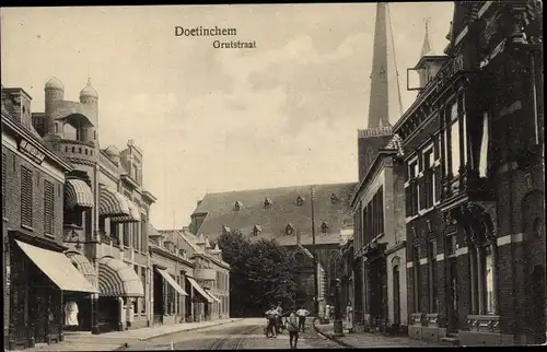 Ak Doetinchem Gelderland, Grutstraat, Kirche