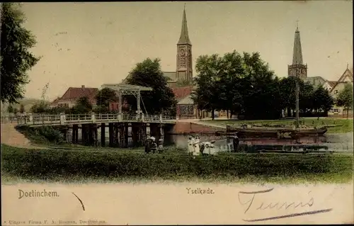 Ak Doetinchem Gelderland, Yselkade, Kirche