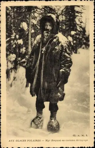 AK Mitten bei Schnee und Eis, 1. Bischof Breynat OMI auf einem Krankenbesuch, Missionar