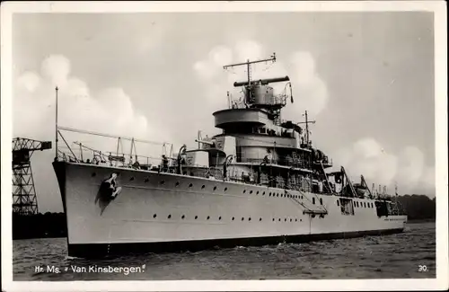Ak Niederländisches Kriegsschiff, Hr. Ms. Van Kinsbergen