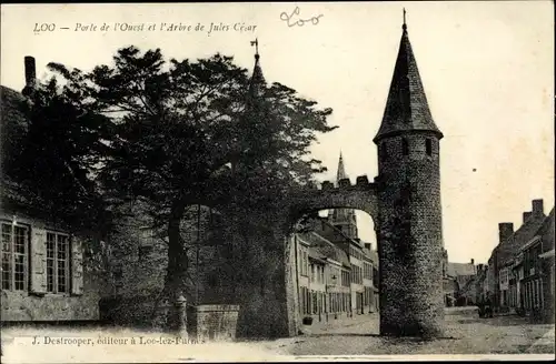 Ak Lo Loo Westflandern Belgien, Porte de l'Ouest, l'Arbre de Jules Cesar