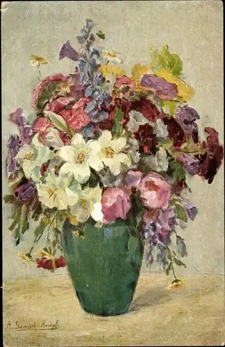 Künstler Ak Gumlich-Kempf, Blumenpracht, Blumenstrauß in einer Vase