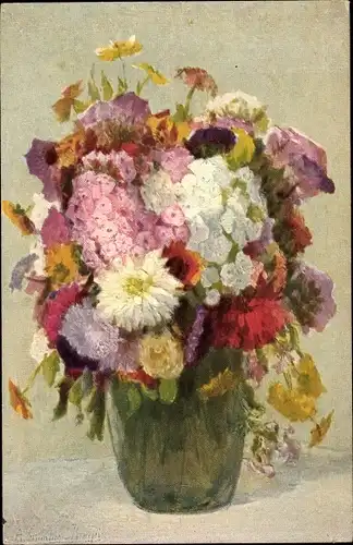 Künstler Ak Gumlich-Kempf, Blumenpracht, Blumenstrauß in einer Vase