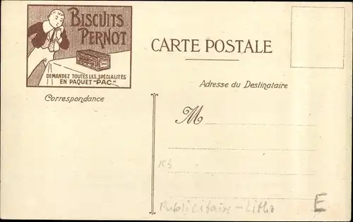 Künstler Ak Lloir, L., Biarritz Pyrénées Atlantiques, Le rocher de la Vierge, Biscuits Pernot