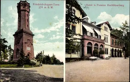 Ak Rochlitz an der Mulde Sachsen, Rochlitzer Berg, Friedrich August Turm, Hotel