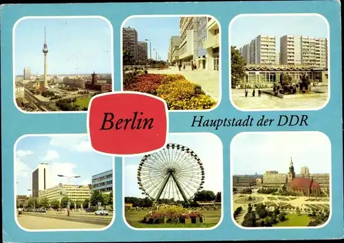 Ak Berlin, Unter den Linden, Alexanderplatz, Leipziger Straße, Greifswalder Straße, Kulturpark