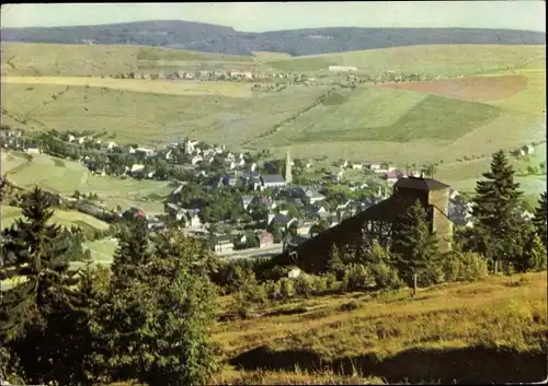 Ak Oberwiesenthal im Erzgebirge, Panorama, Schanze