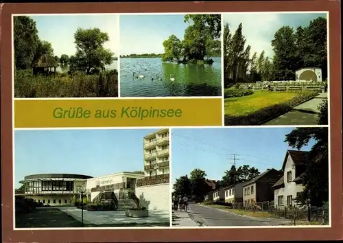 Ak Ostseebad Kölpinsee Usedom, FDGB Erholungsheim Kölpinshöh, Liebesinsel, Konzertplatz