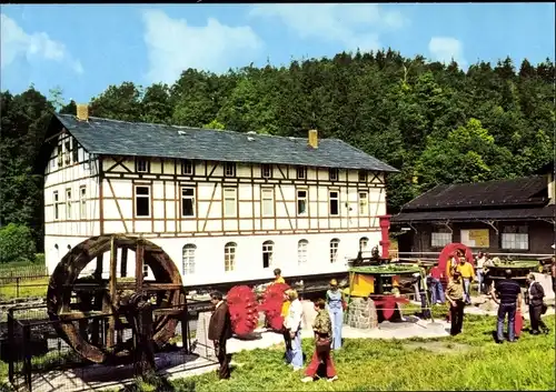Ak Ziegenrück an der Saale Thüringen, Museum für Wasserkraftnutzung, Mühlrad