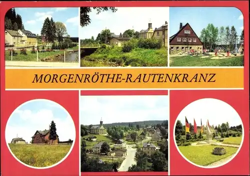 Ak Morgenröthe Rautenkranz Muldenhammer im Vogtland, Elternhaus von Sigmund Jähn, Denkmal