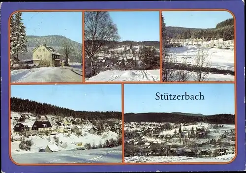 Ak Stützerbach Ilmenau Thüringer Wald, Panorama, Teilansichten, Winter