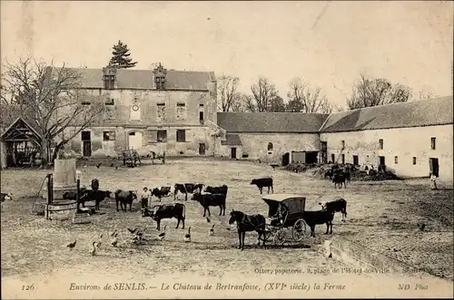 Ak Senlis Umgebung Oise, Das Chateau de Bertranfosse, der Bauernhof