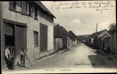 Ak Bacouel Oise, Grande Rue