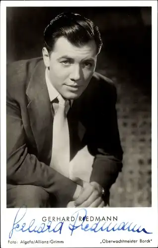 Ak Schauspieler Gerhard Riedmann, Portrait, Autogramm
