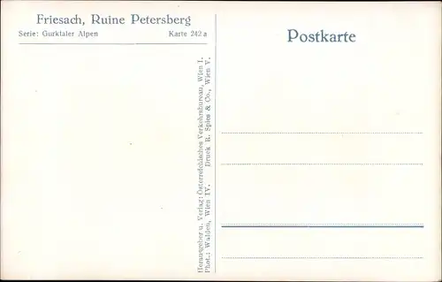 Ak Friesach in Kärnten, Ruine Petersberg