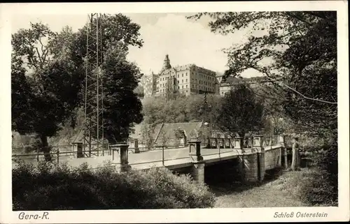 Ak Gera in Thüringen, Schloss Osterstein, Untermhaus, Brücke