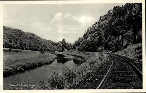 Ak Gera in Thüringen, Elstertal, Bahnstrecke