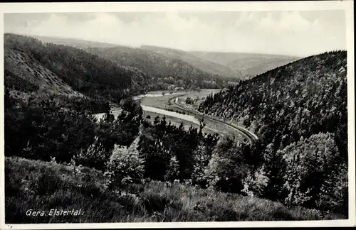 Ak Gera in Thüringen, Elstertal, Panorama, Bahnstrecke