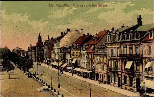 Ak Colmar Kolmar Alsace Haut Rhin, Avenue de la République