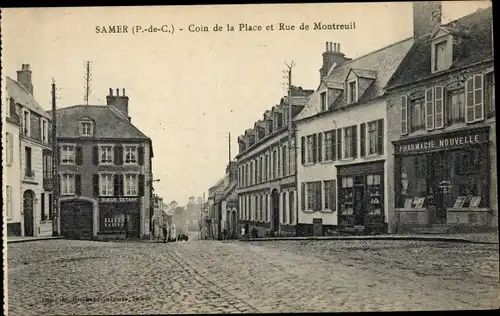 Ak Samer Pas de Calais, Place und Rue de Montreuil