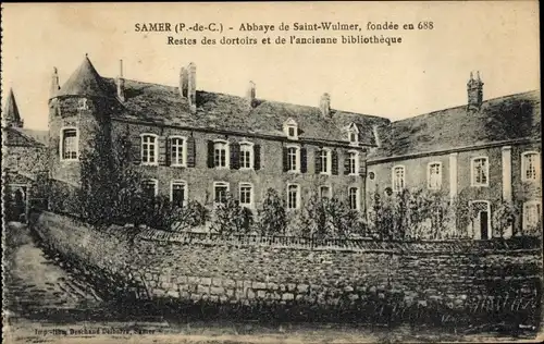 Ak Samer Pas de Calais, Abtei Saint-Wulmer, Überreste von Schlafsälen, Bibliothek