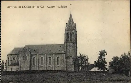 Ak Carly Pas de Calais, Kirche
