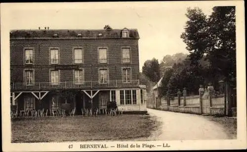 Ak Berneval Seine Maritime, Hotel de la Plage