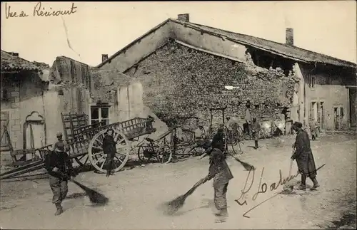 Ak Récicourt Meuse, Une Rue