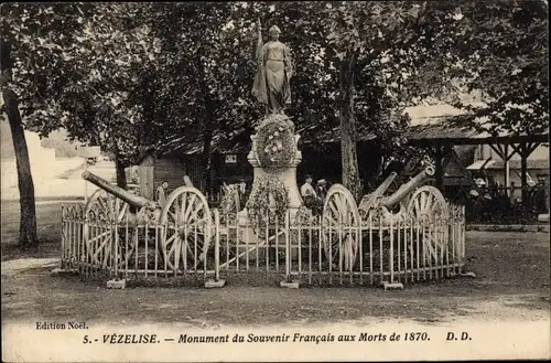 Ak Vézelise Meurthe et Moselle, Denkmal des französischen Gedenkens an die Toten von 1870