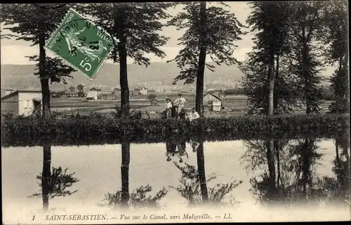 Ak Saint Sébastien Meurthe et Moselle, Kanal, Richtung Malzeville