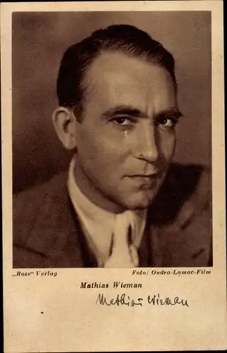 Ak Schauspieler Mathias Wieman, Portrait, Autogramm