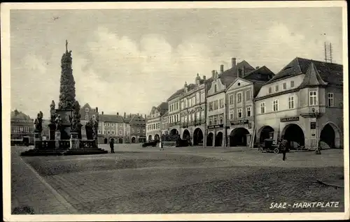 Ak Žatec Saaz Region Aussig, Marktplatz