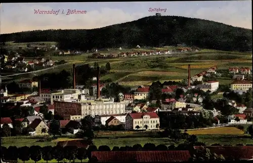 Ak Varnsdorf Warnsdorf Region Aussig, Totalansicht, Spitzberg