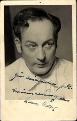 Ak Schauspieler Hans Rose, Portrait, Autogramm