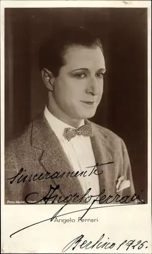 Ak Schauspieler Angelo Ferrari, Portrait, Autogramm