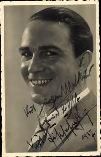 Foto Ak Schauspieler Kurt Fischer-Fehling, Portrait, Autogramm