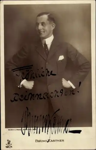 Ak Schauspieler Bruno Kastner, Portrait, Autogramm