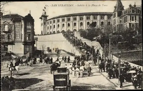 Ak Donostia San Sebastian Baskenland, Subida a la Plaza de Toros