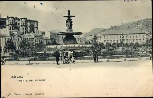 Ak Málaga Andalusien Spanien, Fuente del Parque