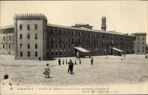 Ak Zaragoza Saragossa Aragonien, Castillo del Aljufera, Cuartel de los regimientas de infanteria
