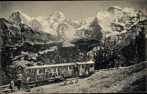 Ak Kanton Bern, Eiger, Mönch, Jungfrau, Mürrenbahn