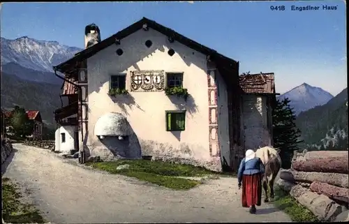 Ak Engadin Kt. Graubünden, Engadiner Haus