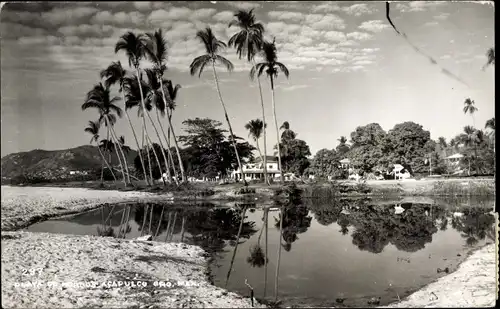 Ak Acapulco de Juárez Guerrero Mexiko, Strand, Palmen