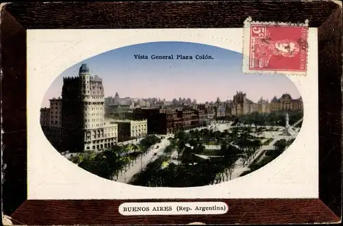 Präge Passepartout Ak Buenos Aires, Argentinien, Gesamtansicht Plaza Colon
