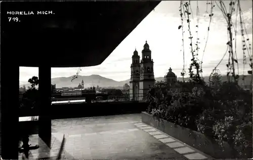 Ak Morelia Michoacán Mexiko, Stadtansicht, Türme, Berge