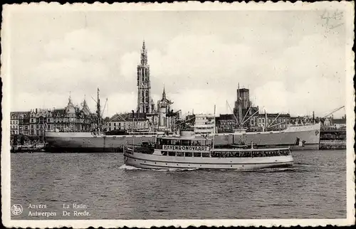 Ak Antwerpen Flandern, Hafen, Dampfschiff, Hafenrundfahrt